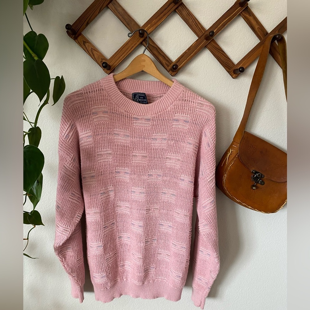 Vintage Cotton Sweater Peconic Bay Traders Knit Crewneck Sweater